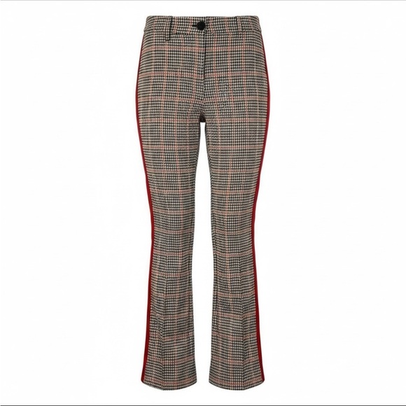Marc Cain Pants - Marc Cain Women’s Houndstooth Pattern Dress Pants with Red Side Accents Size 4